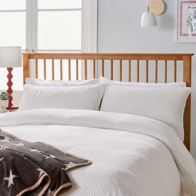 Helena Springfield Long Island Muslin Super Kingsize Duvet Cover SET, White - image 1