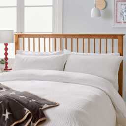 Helena Springfield Long Island Muslin Super Kingsize Duvet Cover SET, White - thumbnail 1