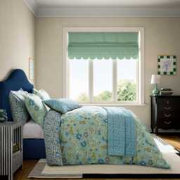 Land & Shore Bramble Single Duvet Cover Set, Green - thumbnail 2