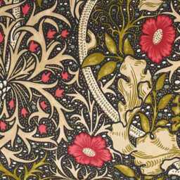 William Morris Seaweed Woodland Tree Cushion Black - thumbnail 2