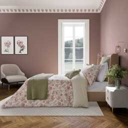 Bedeck of Belfast Nora Super Kingsize Duvet Cover SET, Sage Green/Tuberose - thumbnail 2