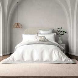 Bedeck of Belfast Astrid Double Duvet Cover Set, White/Silver - thumbnail 2
