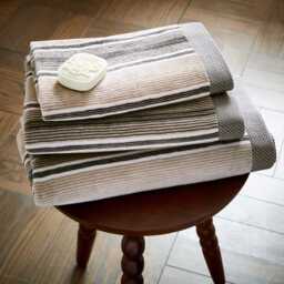 Bedeck of Belfast Florence Bath Sheet, Charcoal & Linen - thumbnail 2