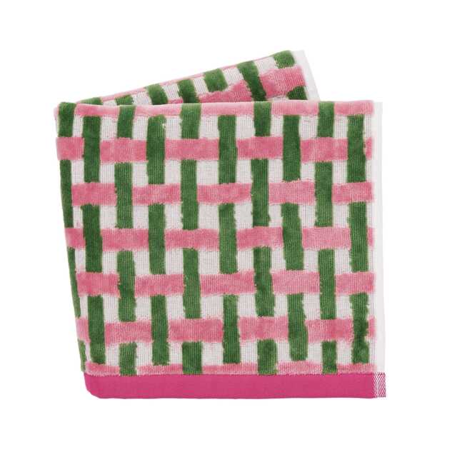 Harlequin Sophie Robinson Basket Weave Hand Towel, Rose & Peridot - image 1
