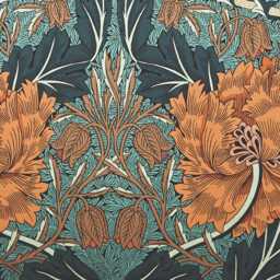 William Morris Honeysuckle & Tulip Pair of Standard Pillowcases, Mulberry & Teal - thumbnail 2