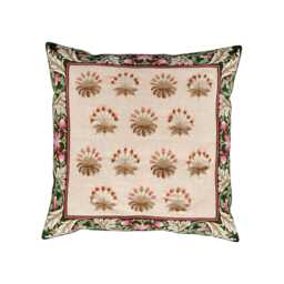 Morris & Co - V&A Daisy Tile Cushion 45cm x 45cm, Olive & Ivory - thumbnail 1