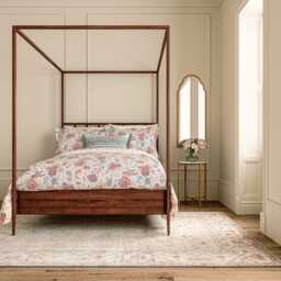 V&A Chintz Reverie Single Duvet Cover SET, Red/Teal - thumbnail 2