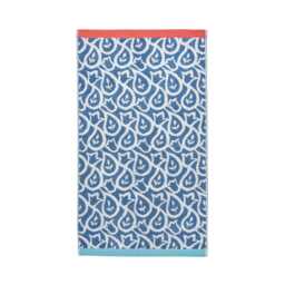 Land & Shore Corie Bath Sheet, Blue/Red