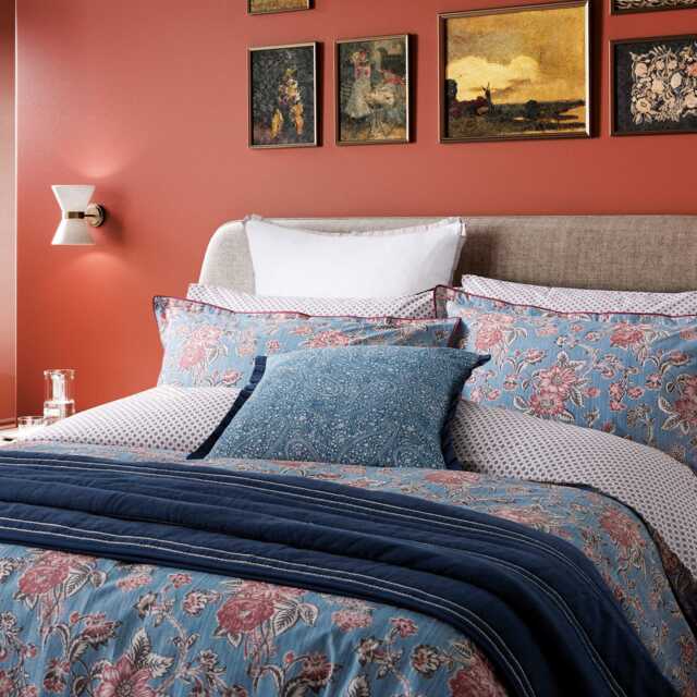 Bedeck of Belfast Emmeline Single Duvet Cover SET, Denim Blue - image 1