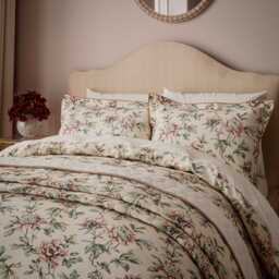 V&A Peony Blossom Kingsize Duvet Cover SET, Blush & Jade - thumbnail 1