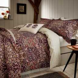 Morris & Co Blackthorn Quilted Throw, Damson - thumbnail 2