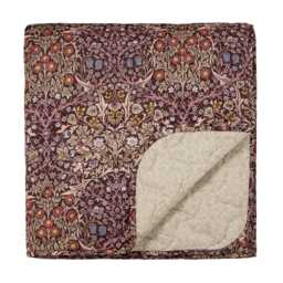 Morris & Co Blackthorn Quilted Throw, Damson - thumbnail 1