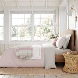 Helena Springfield Ticking Stripe Single Duvet Cover Set, Pink - thumbnail 2