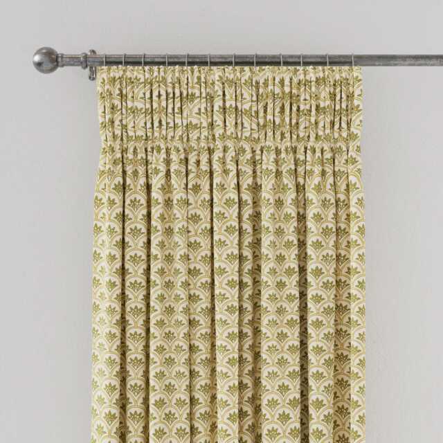 "Land & Shore Dawn Lined Curtains 66"" x 72"", Ochre/Multi" - image 1