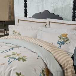 Sanderson Giles Deacon Cupids Beau Kingsize Duvet Cover Set, Quince & Chalk