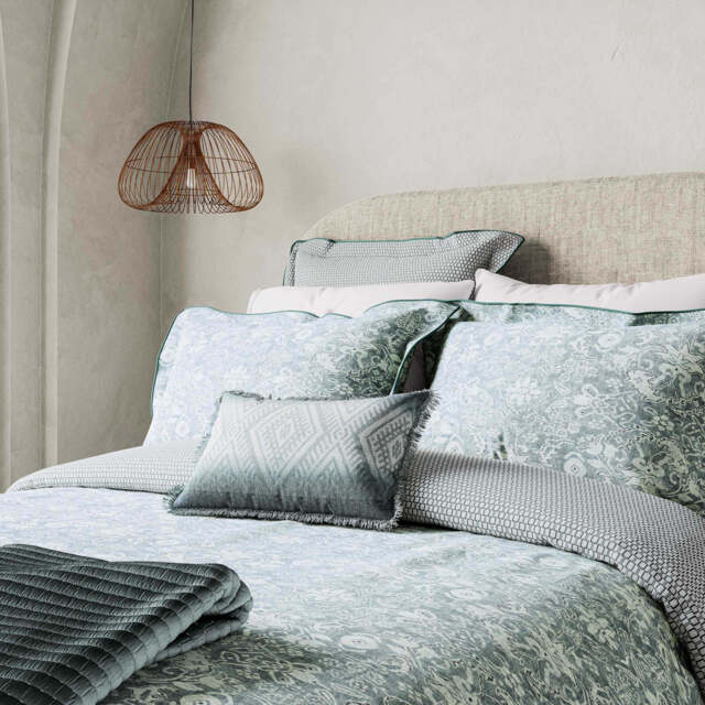 Bedeck of Belfast Saja Kingsize Duvet Cover Set, Duck Egg - image 1