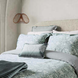 Bedeck of Belfast Saja Kingsize Duvet Cover Set, Duck Egg - thumbnail 1