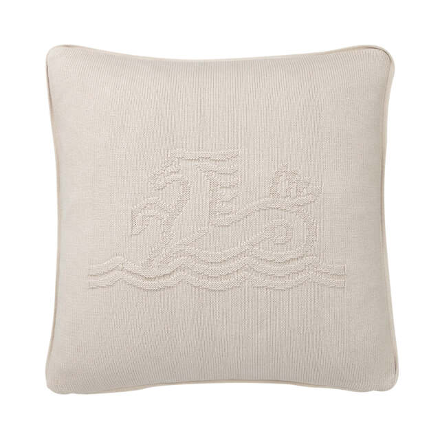 Bedeck of Belfast Signature Knit Cushion 45cm x 45cm, Linen