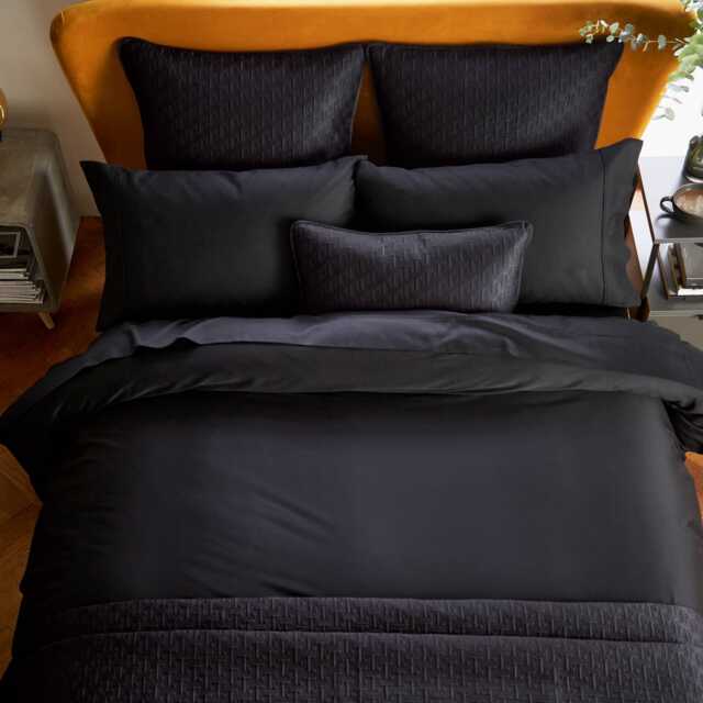 Ted Baker 250 Thread Count Plain Dye Single Duvet Cover, Black