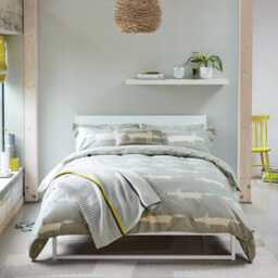 Scion Mr Fox Double Duvet Cover SET, Silver - thumbnail 2