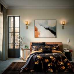 Ted Baker Gilded Floral Super Kingsize Duvet Cover SET, Black - thumbnail 2