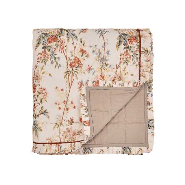 Sanderson Giles Deacon Lakeland Paradis Quilted Throw, Carmine - image 1