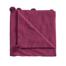 Helena Springfield Pom Pom Knitted Throw, Fuchsia