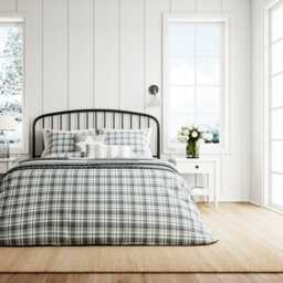 Helena Springfield Long Island Cosy Check Double Duvet Cover Set, Grey - thumbnail 2