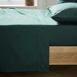 Ted Baker 250 Thread Count Plain Dye Kingsize Flat Sheet, Forest