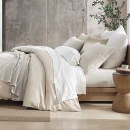DKNY Pure Washed Linen Super Kingsize Duvet Cover Set, Linen - thumbnail 1