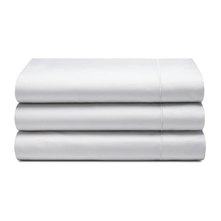 Royale Cotton Sateen 1500 Count Flat Sheet - White - Single - image 1