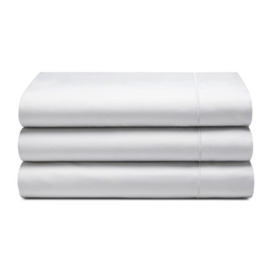 Royale Cotton Sateen 1500 Count Flat Sheet - White - Single - thumbnail 1
