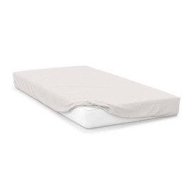 100% Cotton 200 Count Extra Deep 38cm Fitted Sheet (Percale) - Ivory - Double - thumbnail 1