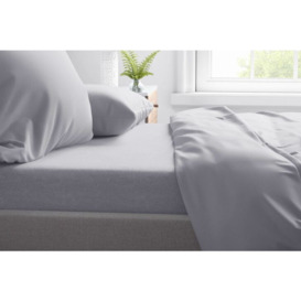 100% Cotton 200 Count Extra Deep 38cm Fitted Sheet (Percale) - Cloud - Super King - thumbnail 2