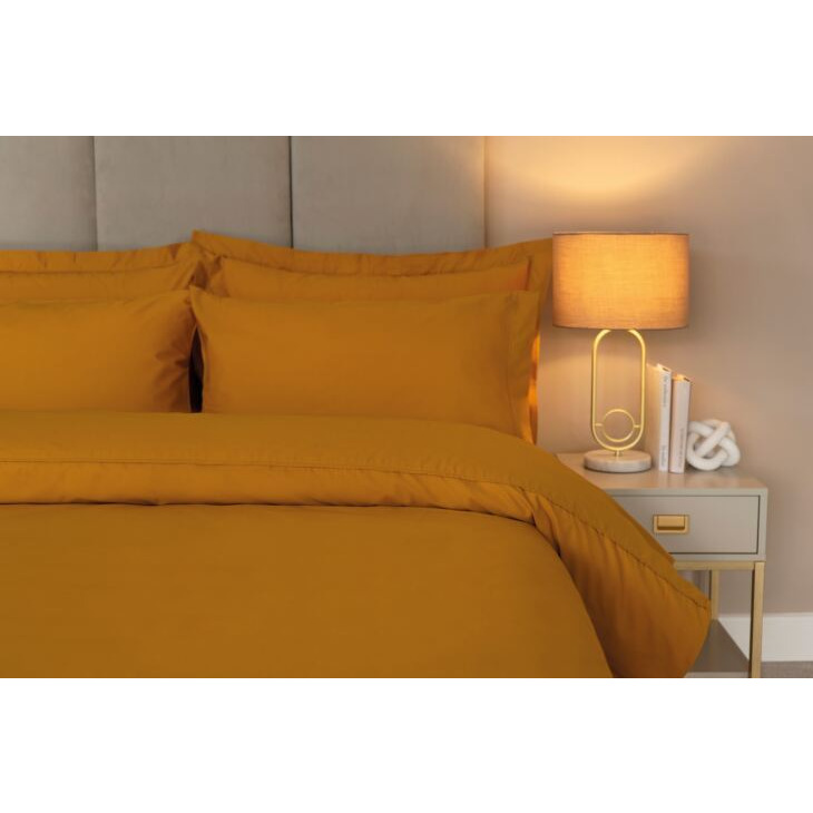 Egyptian Cotton 200 Count Housewife Pillowcase Pair - Ochre - Standard Housewife 51cm x 76cm - image 1