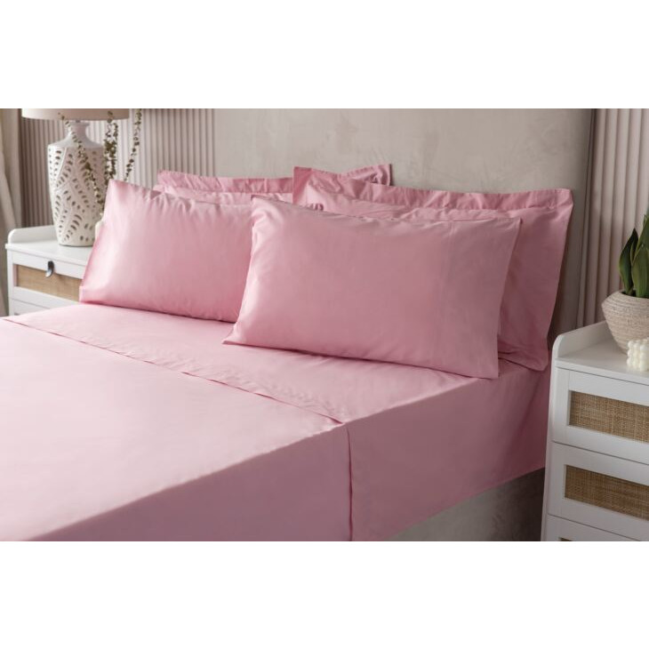 Easycare 200 Count Ultra Deep 46cm Fitted Sheet (Percale) - Blush - Double - image 1