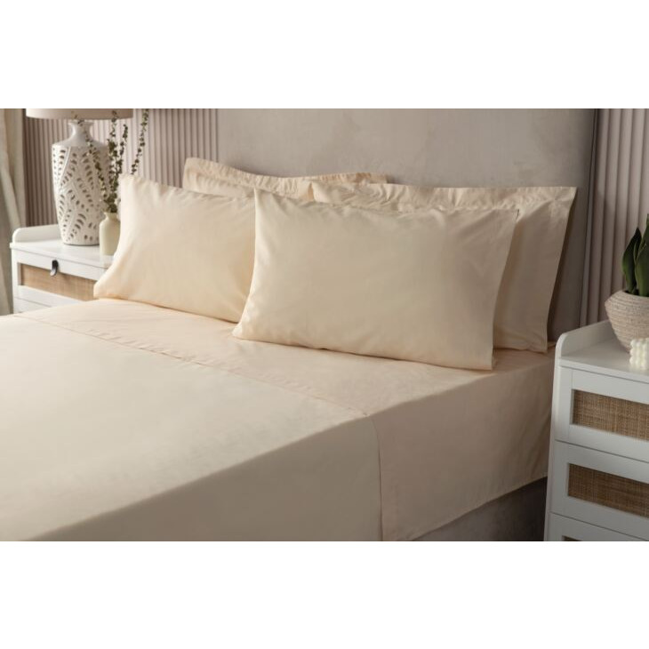 Easycare 200 Count Duvet Cover (Percale) - Cream - Double - image 1