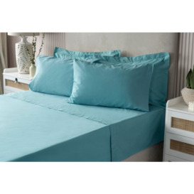 Easycare 200 Count 28cm Fitted Sheet (Percale) - Teal - King Size