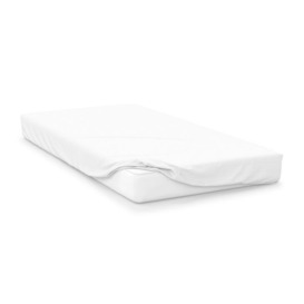 Cotton Sateen 300 Count Extra Deep 38cm Fitted Sheet - White - Double - thumbnail 1