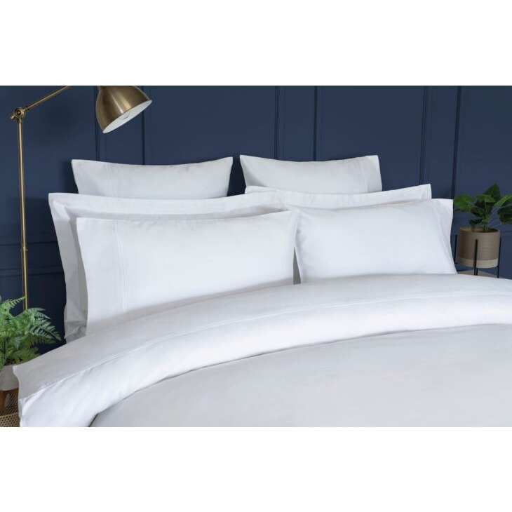 Cotton Sateen 600 Count Duvet Cover - White - Single - image 1