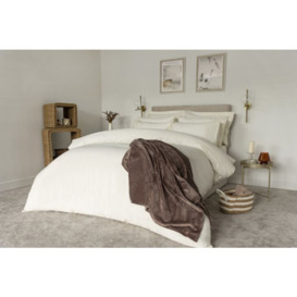 Cotton Sateen 800 Count Duvet Cover - Ivory - King Size - thumbnail 2