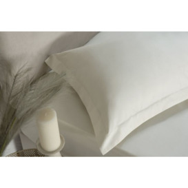 Cotton Sateen 800 Count Oxford Pillowcase - Ivory - Oxford 51cm x 76cm - thumbnail 2