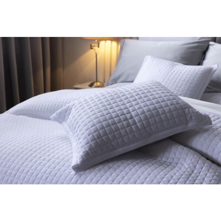 Crompton Quilted Filled Cushion - White - 40cm x 50cm - image 1