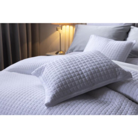 Crompton Quilted Filled Cushion - White - 40cm x 50cm - thumbnail 1