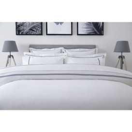 Egyptian Cotton Sateen 1000 Count Duvet Cover - Double Row Cord - White - King Size