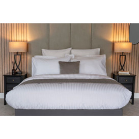 Hotel Suite 540 Count Satin Stripe Duvet Cover Set - Charcoal - Single - thumbnail 2