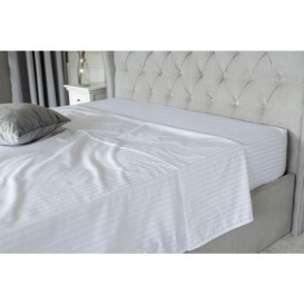 Hotel Suite 540 Count Satin Stripe Flat Sheet - Charcoal - Double - thumbnail 2