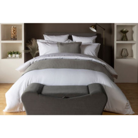 Hotel Suite 540 Count Satin Stripe Oxford Pillowcase - Charcoal - Oxford 51cm x 76cm - thumbnail 2