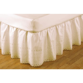 Easy fit Broderie Anglaise Valance - Cream - Double - thumbnail 1