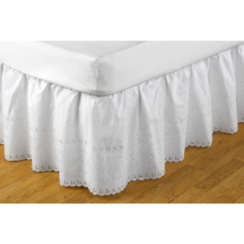 Easy fit Broderie Anglaise Valance - White - King Size - thumbnail 2